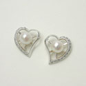 Heart and Pearl Earrings