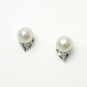 White Pearl Bridal Earrings