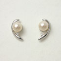 White Pearl Earrings