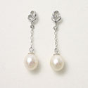 Pearl Bridal Dangle Earrings