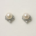 White Pearl Bridal Earrings