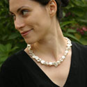Square White Pearls Necklace