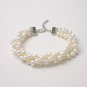 Tiffany Style White Pearl Bracelet