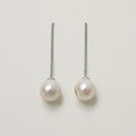 White Pearl Dangle Earrings