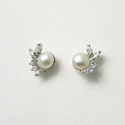 White Pearl Bridal Earrings