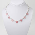 Strawberry Quartz and Sterling Silver Necklace