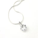 Sterling Silver Sparkling Heart Necklace