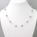 Tin Cup Necklace - Lavender Pearl Jewelry