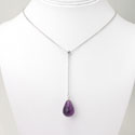 Purple Fluorite Y Necklace - Compare to Tiffany
