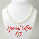 18-inch Pearl Necklace - White Pearl Jewelry