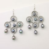 Pearl Chandelier Earings - Black Pearl Jewelry