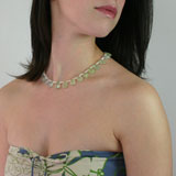 Prehnite and Pearls Necklace