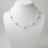 Tin Cup Necklace - White Pearl Jewelry