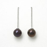 Pearl Dangle Earrings - Black Pearl Jewelry
