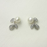 White Pearl Bridal Earrings