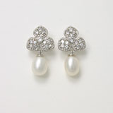 White Pearl Bridal Earrings