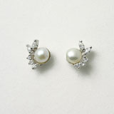 White Pearl Bridal Earrings