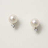 Tiffany Style White Pearl Earrings