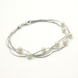 Tin Cup Bracelet - White Pearl Jewelry